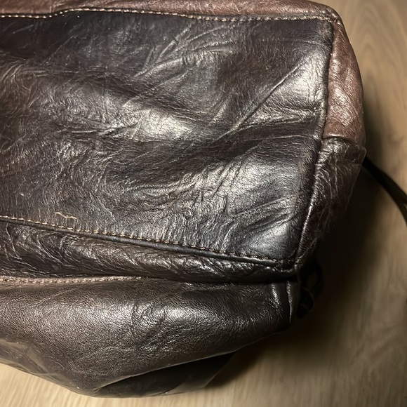 Thomas Wylde Dark Chocolate Leather Bag with Stoned Decorative Skull Head - Picture 11 of 16